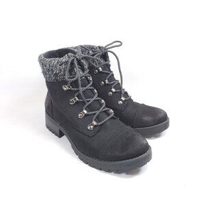 Universal Thread Women's Size 8 Combat Boots Fleece Lined Faux Suede